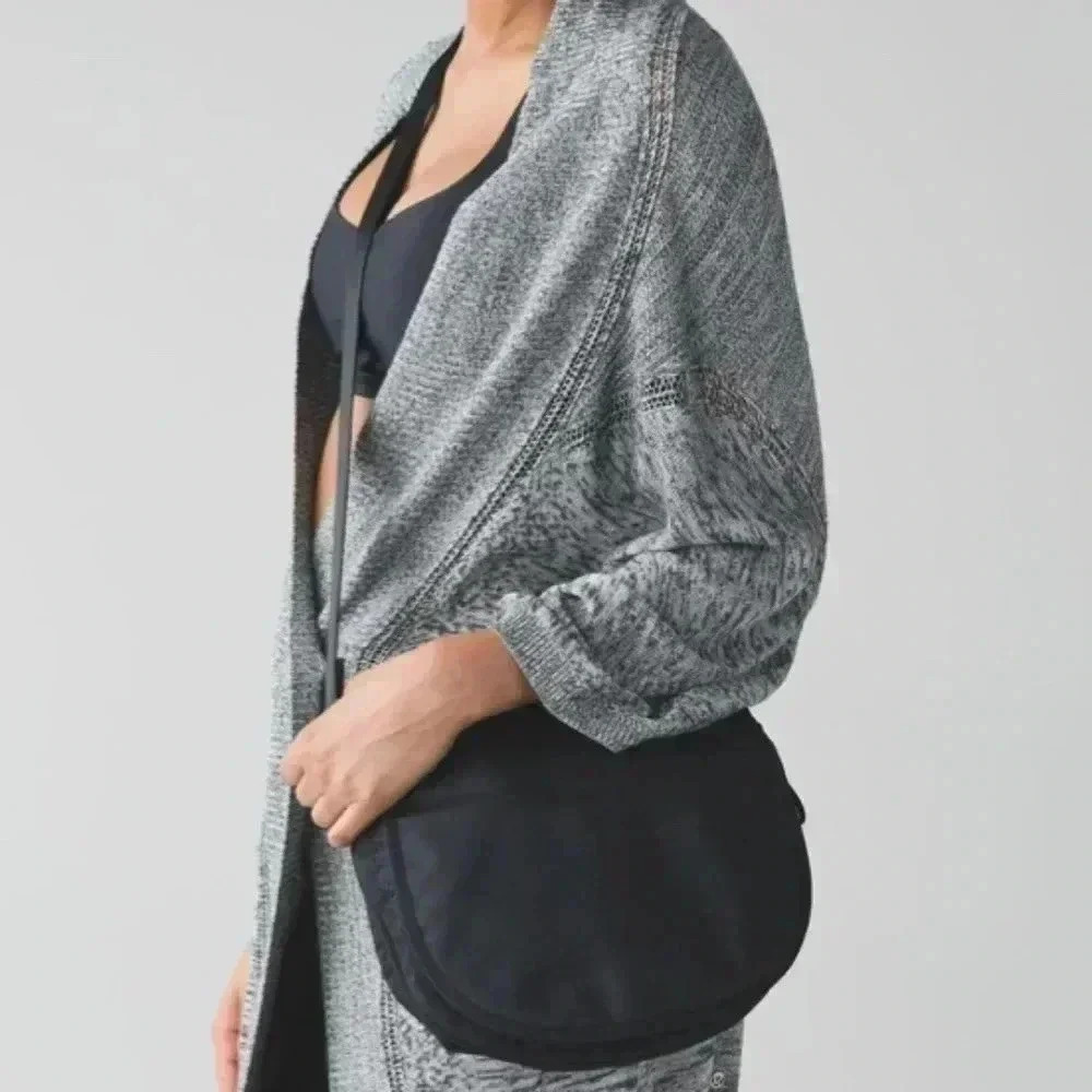 Lululemon Savasana Wrap casual long sleeve heathered grey cardigan jacket 6